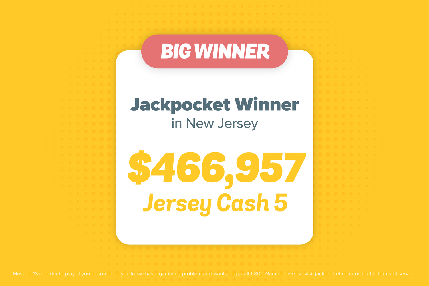 Jersey Cash 5 jackpot win