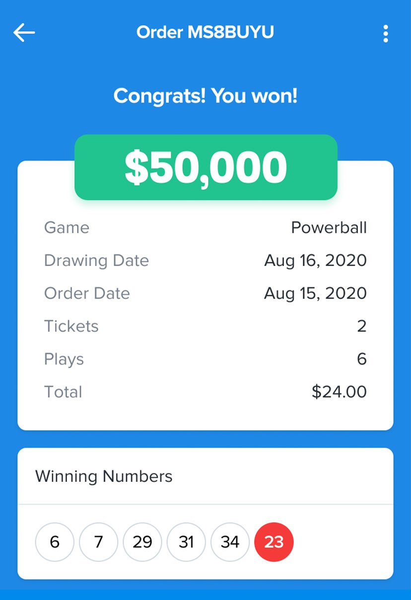 winning the lottery online