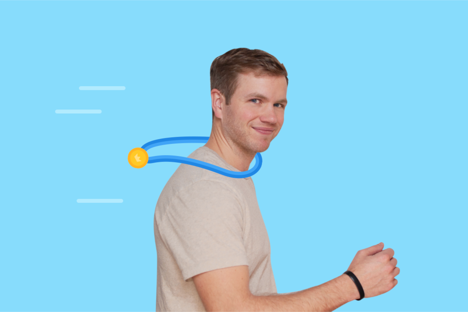 Gif of TJ running with medal