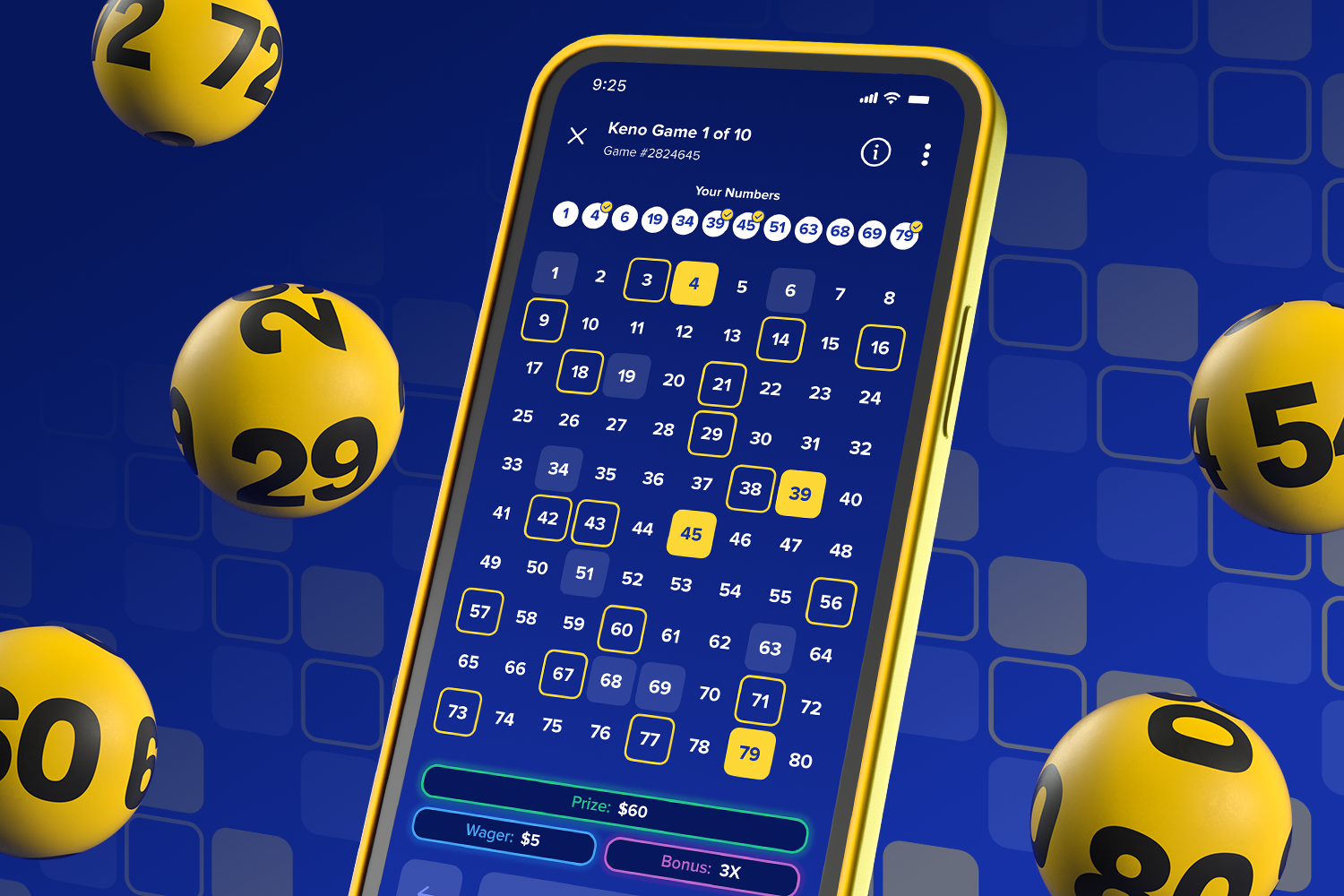 With Jackpocket, you can pick your KENO numbers, choose your wager, and order up to 100 games in just a few taps.